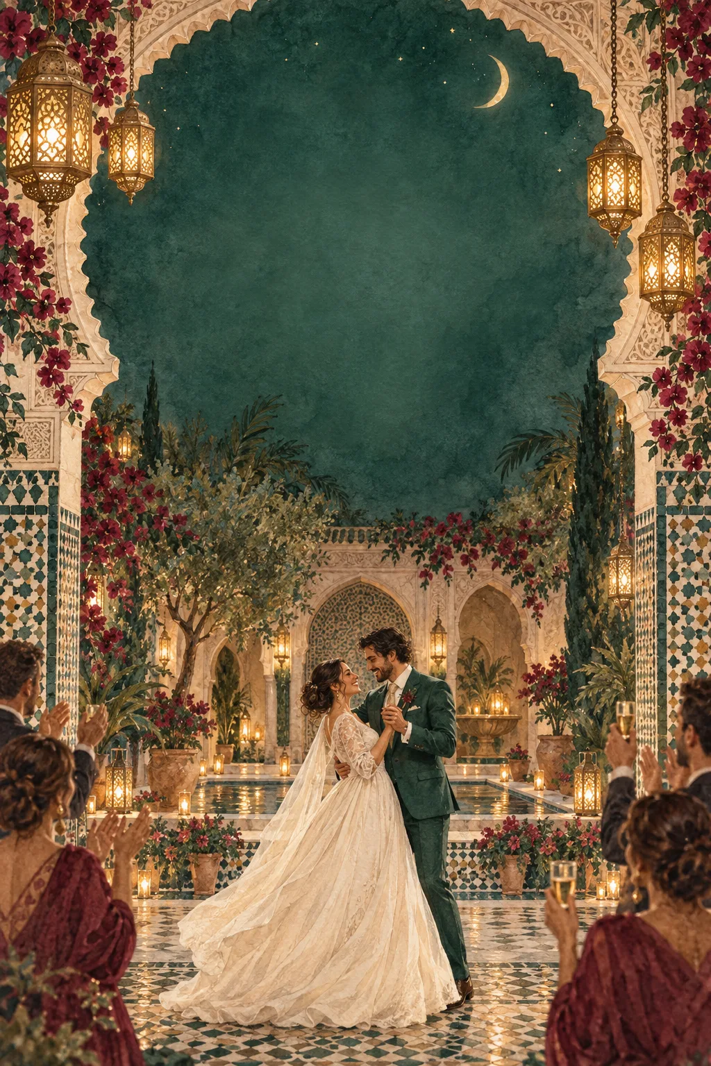 Riad de los Suspiros · Esmeralda, Oro y Burdeos